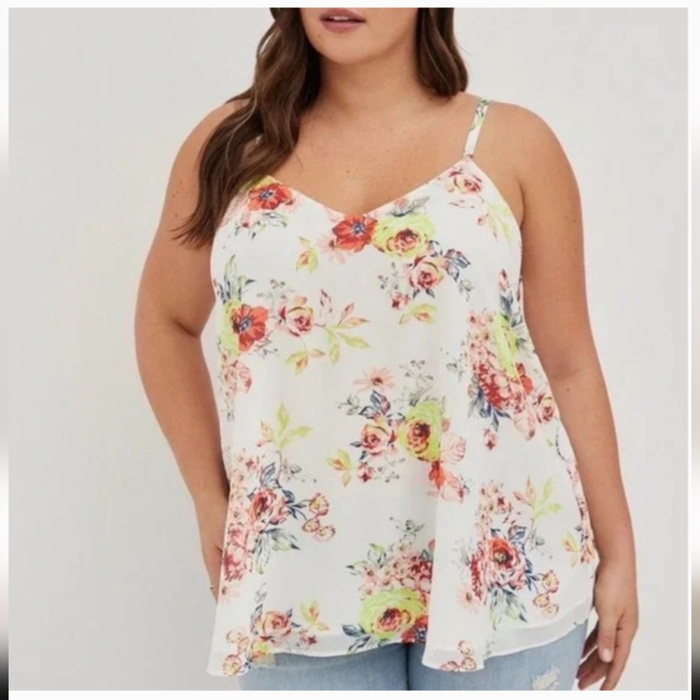 Torrid Neon Floral Print Top